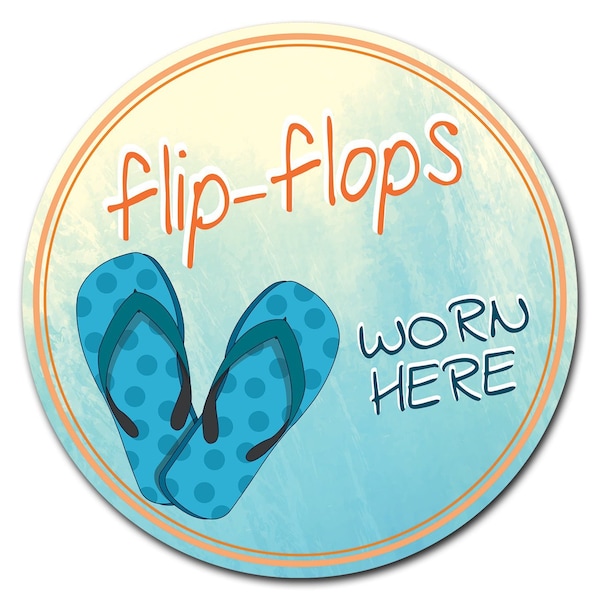 24 in Height, 0.04 in Width, Corrugated Plastic, 24" x 24", C-24-CIR-Flip Flops worn here